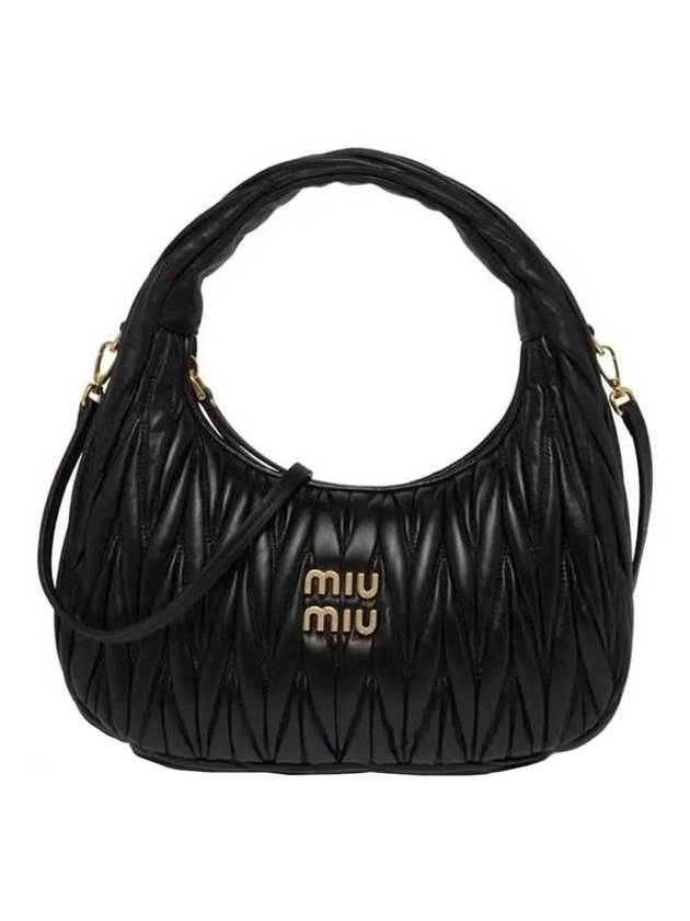 Wander Materasse Nappa Leather Shoulder Bag Black - MIU MIU - BALAAN 1