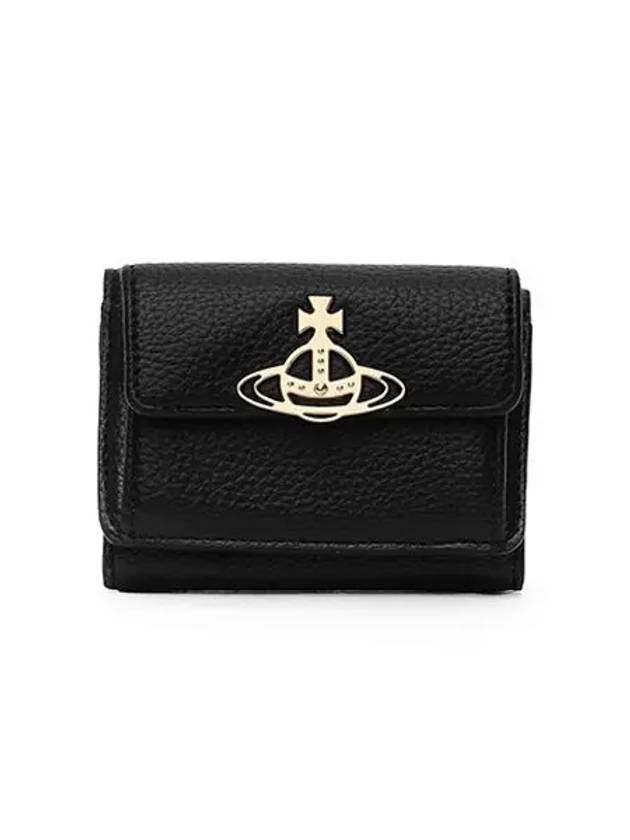 Vegan Biogreen Flap Small Half Wallet Black - VIVIENNE WESTWOOD - BALAAN 6