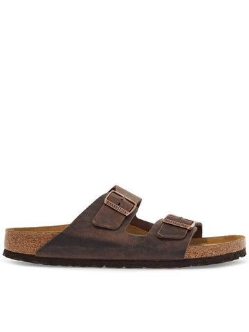 classic habana leather arizona slippers with cork and rubber sole - BIRKENSTOCK - BALAAN 1