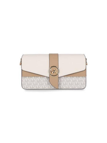 Greenwich Medium Logo Shoulder Bag White - MICHAEL KORS - BALAAN 1