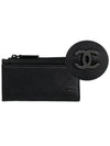 Black Logo Zipper Unisex Card Wallet AP3823 B15615 - CHANEL - BALAAN 1