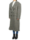 Women's Check Pattern Double Coat Beige - ISABEL MARANT - BALAAN 2