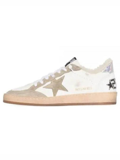 Ball Star Logo Print Suede Low Top Sneakers Grey White - GOLDEN GOOSE - BALAAN 2