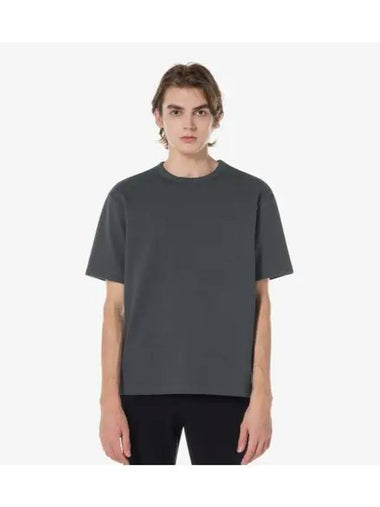 Men s short sleeve terry t shirt charcoal gray - LACOSTE - BALAAN 1