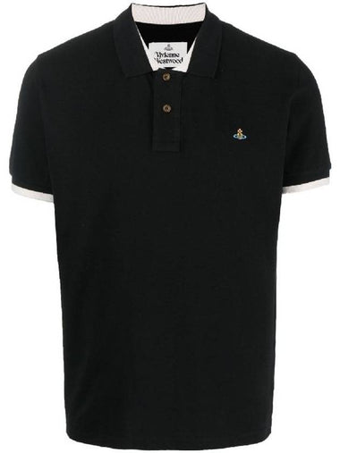 ORB Classic Logo Polo Shirt Black - VIVIENNE WESTWOOD - BALAAN 1