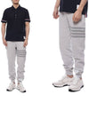 Men's Diagonal Training Cotton Track Pants Grey - THOM BROWNE - BALAAN 3