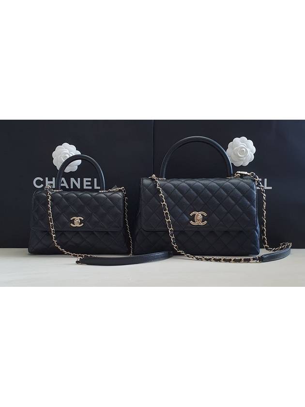 Coco Handle Caviar Gold Small Tote Bag Black - CHANEL - BALAAN 9