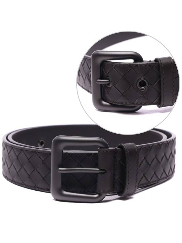 Intrecciato Leather Belt Espresso - BOTTEGA VENETA - BALAAN 3