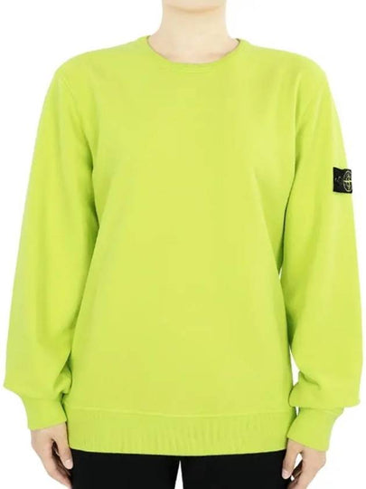 Kids Wappen Patch Organic Cotton Fleece Sweatshirt Fluorescent Green - STONE ISLAND - BALAAN 2