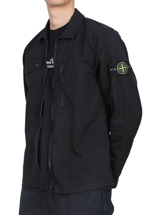 Supima Cotton Twill Stretch-TC Jacket Black - STONE ISLAND - BALAAN 4