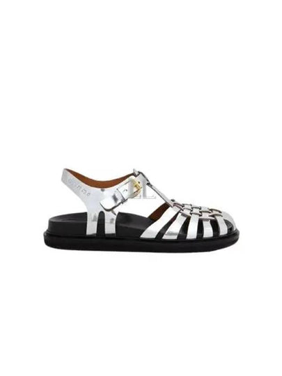 Mirror Leather Fisherman Sandals Silver - MARNI - BALAAN 2