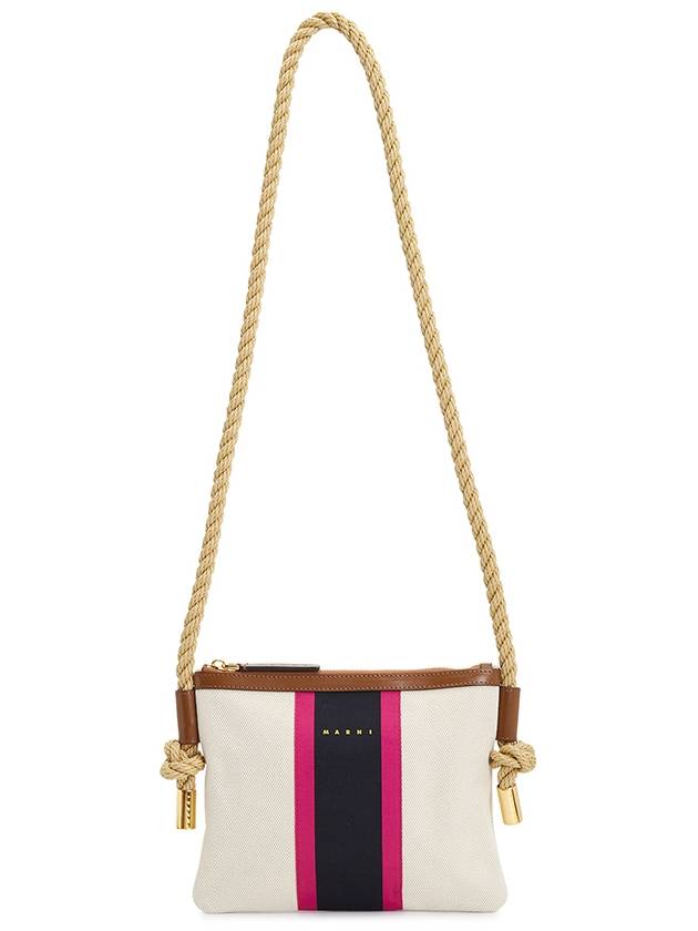 Striped Canvas Cross Bag Ivory - MARNI - BALAAN 7