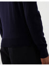 Heart Embroidered Logo Crew Neck Knit Top Navy - AMI - BALAAN 6