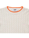 Logo Cable Wool Knit Top Ivory - MSGM - BALAAN 4