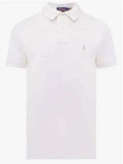 Embroidered Pony Logo Brown Polo Shirt White - POLO RALPH LAUREN - BALAAN 2