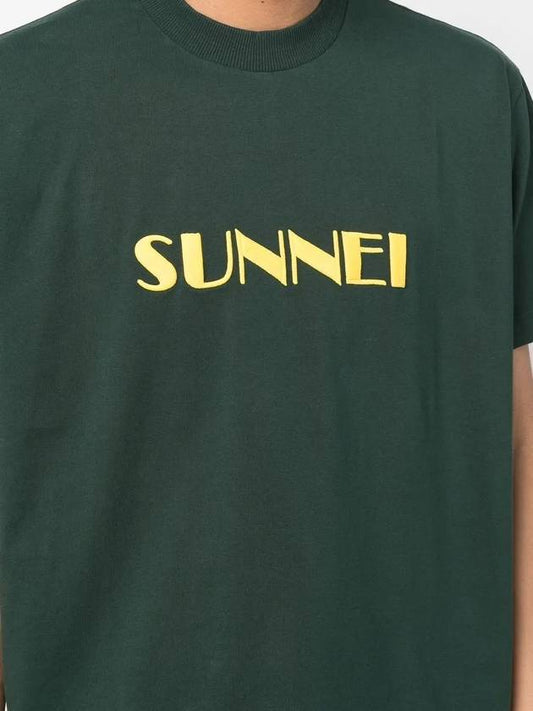 Short sleeve unisex embroidered logo classic t-shirt green MRTWXJER014 - SUNNEI - BALAAN 2