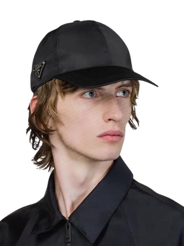 Men s Triangle Logo Re Nylon Baseball Cap Hat Black 2HC2742 DMI F0002 - PRADA - BALAAN 8