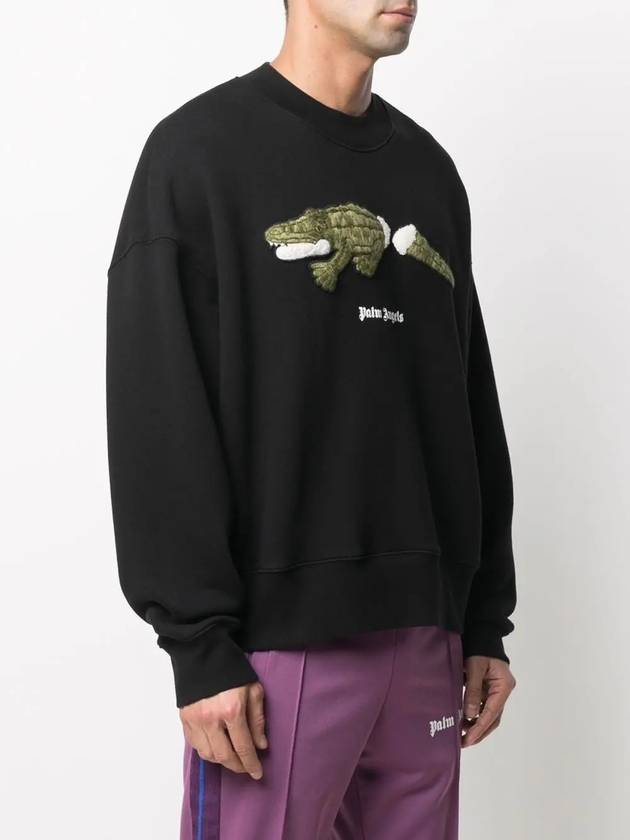 Men's Croco Print Sweatshirt Black - PALM ANGELS - BALAAN 4