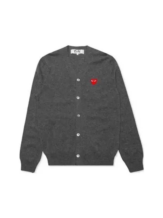 Heart Wappen Wool Cardigan Dark Grey - COMME DES GARCONS PLAY - BALAAN 2