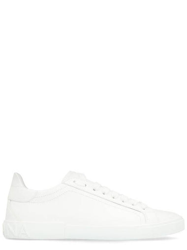 Dolce & Gabbana Portofino Vintage Leather Low-Top Sneakers - DOLCE&GABBANA - BALAAN 1