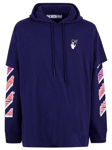 Marker Arrow Layered Hoodie Purple - OFF WHITE - BALAAN 1