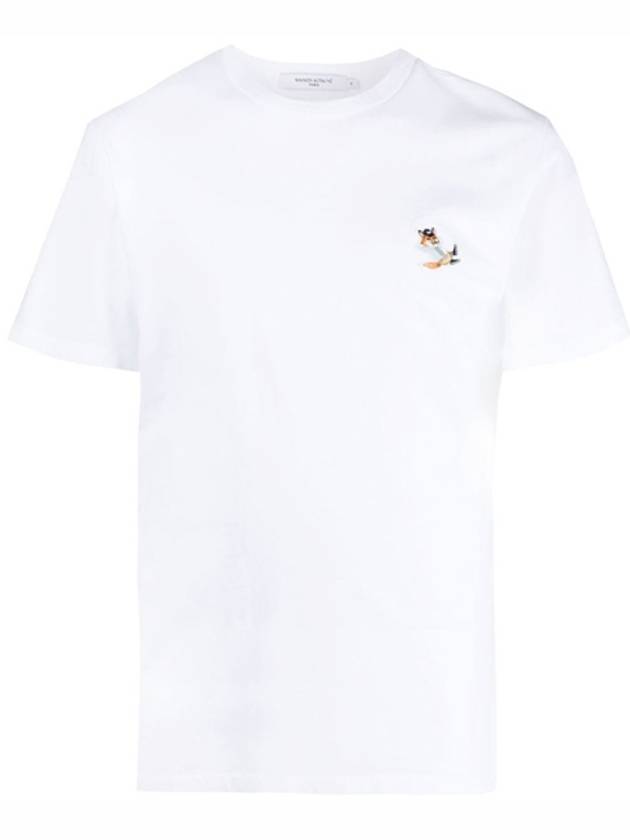 Fox Logo Patch Short Sleeve T-Shirt White - MAISON KITSUNE - BALAAN 2