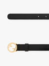 Blondie Thin Leather Belt Black - GUCCI - BALAAN 5