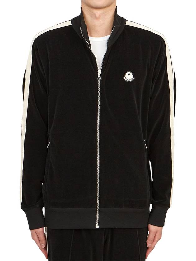 Genius Logo Patch Zip-Up Jacket Black - MONCLER - BALAAN 3