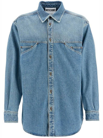 denim shirt with pockets - MOSCHINO - BALAAN 1