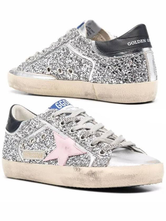 Women's Black Tab Superstar Silver Glitter - GOLDEN GOOSE - BALAAN 2