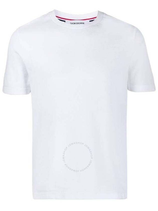 Classic Pique Rib Side Insert 4-Bar Short Sleeve T-Shirt White - THOM BROWNE - BALAAN 2