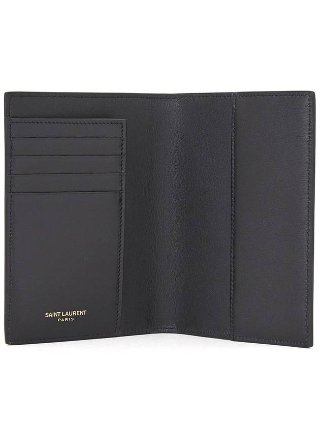 Monogram Logo Card Passport Wallet Black - SAINT LAURENT - BALAAN 5