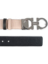 Reversible Gancini Belt Beige Black - SALVATORE FERRAGAMO - BALAAN.