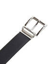 Reversible Saffiano Leather Belt Black - PRADA - BALAAN 7