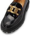 Women's Kate Metal Chain Leather Loafers Black - TOD'S - BALAAN 8