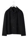 Curved Shoulder Button Jacket Black - LEMAIRE - BALAAN 2