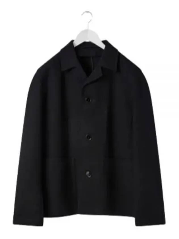 Curved Shoulder Button Jacket Black - LEMAIRE - BALAAN.