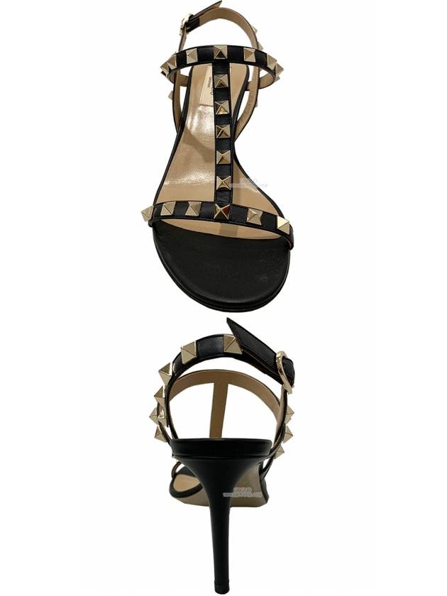 Women's Rockstud Metallic Sandal Heels Black - VALENTINO - BALAAN 6