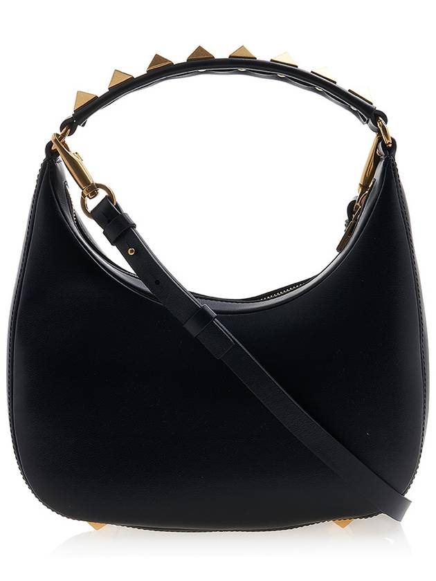 Roman Stud Strap V Logo Shoulder Bag Black - VALENTINO - BALAAN 4