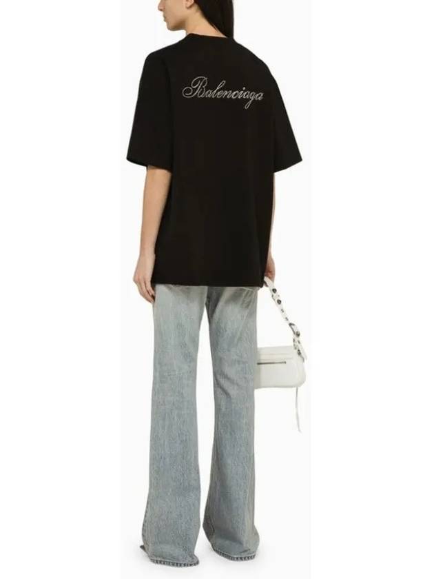 Logo Print Short Sleeve T-Shirt Black - BALENCIAGA - BALAAN 5