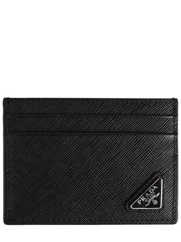 Saffiano Leather Card Holder Black - PRADA - BALAAN 2