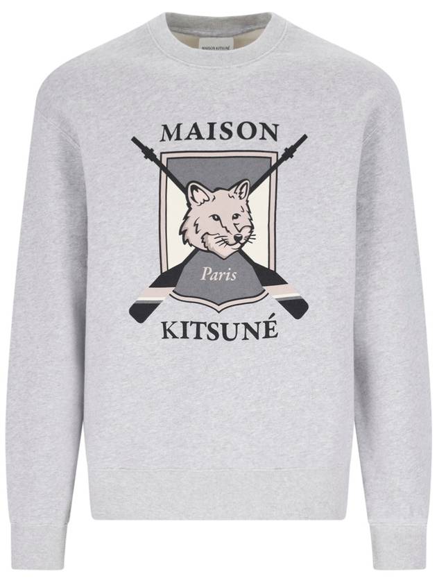 College Fox Print Sweatshirt Light Grey - MAISON KITSUNE - BALAAN 2