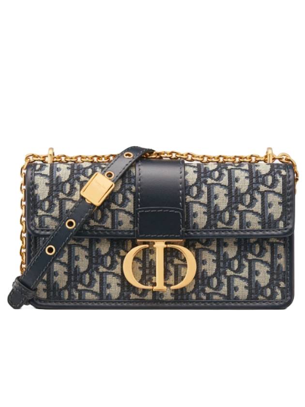 30 Montaigne East West Oblique Jacquard Chain Shoulder Bag Blue - DIOR - BALAAN 1