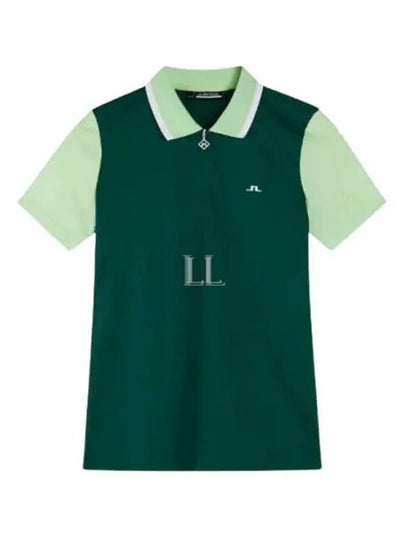 Women's Antonia Short Sleeve Polo Shirt Rain Forest - J.LINDEBERG - BALAAN 2