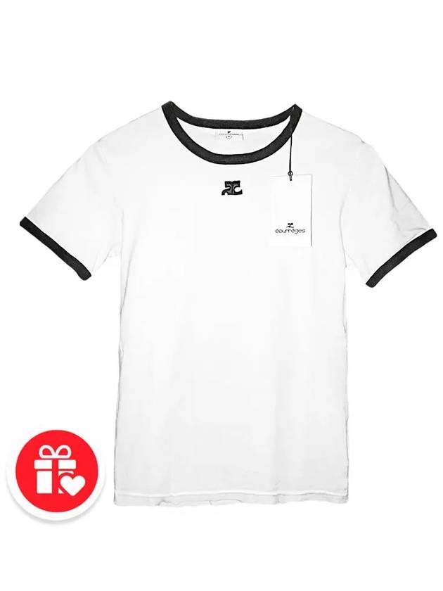 Bumpy Contrast Re-Edition Short Sleeve T-Shirt White - COURREGES - BALAAN 8