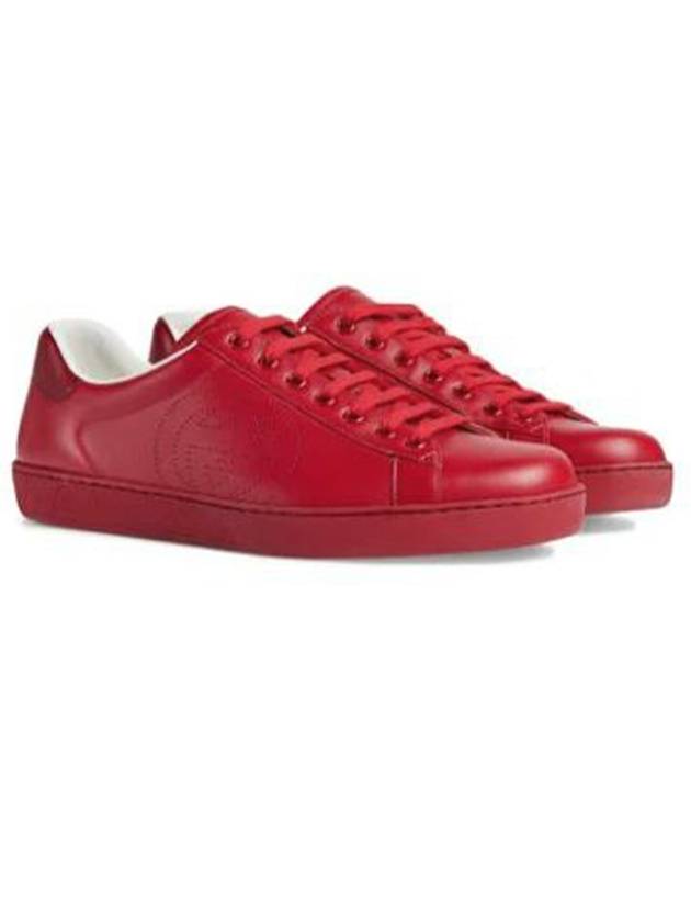 Ace Interlocking G Low Top Sneakers Hibiscus Red - GUCCI - BALAAN 5