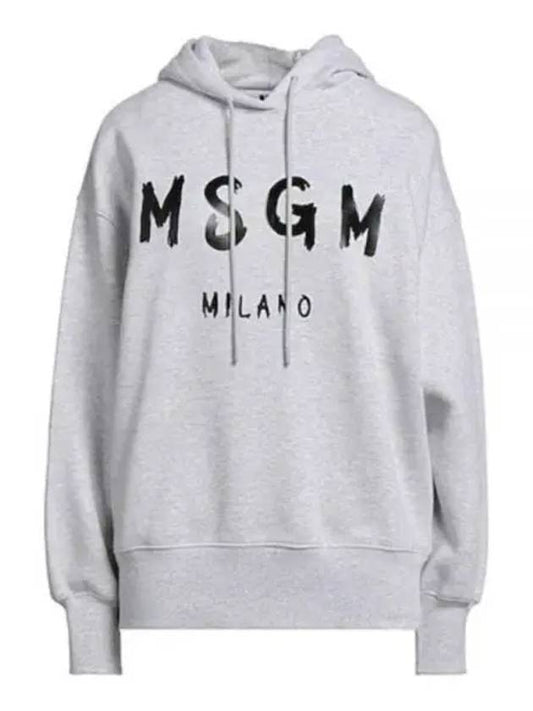 Brushed Logo Hooded Top Grey - MSGM - BALAAN 2