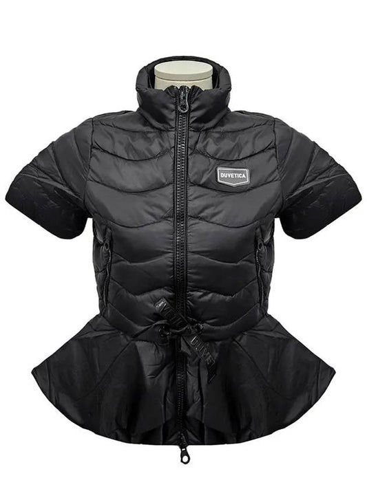 SAMILA peplum lightweight short sleeved padded jacket black VDDH10131K0001 BKS - DUVETICA - BALAAN 2