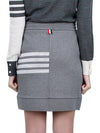 Double Face 4 Bar Knit Mini A Line Skirt Grey - THOM BROWNE - BALAAN 5