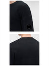 Lens Ribbed Crew Neck Knit Top Black - CP COMPANY - BALAAN 7